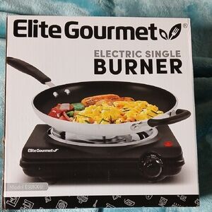 EliteStyle Black Electric Single Burner